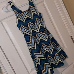 Short Geometric Pattern Skater Dress